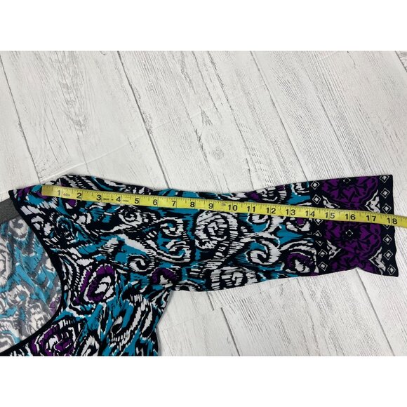 INC Womens X-Large Multicolor Abstract Print 3/4 Sleeve Top With Scoop Neck - Picture 7 of 13